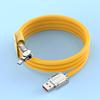 Cable de cliente de máquina con cabezal giratorio de aleación de zinc de 180 grados adecuado para cable de datos de teléfono móvil de carga súper rápida Android Apple Huawei