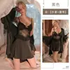 Kamai Xue Conjunto Sexy de Pijama Deseo Puro Camisola de Encaje Camisón Malla Linda Empalmada Satén Cómodo 1907