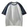 Camiseta de Manga Corta Raglán para Hombre Verano 2026 Transpirable Color Contrastante Holgada
