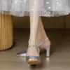 Sapatos Mary Jane Prata Branco Camada Única Femininos Novo Verão Sapatos de Couro Pequenos Salto Médio Salto Grosso Salto Alto Estilo Francês Vestido de Balé