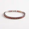 Moda europea y americana transfronteriza Joker cuadrado fila única cadena de tenis totalmente de diamantes pulsera de tenis de circón de color cristal