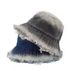 Sombrero de Pescador de Mezclilla Retro Japonés para Niños de Verano Cabeza Grande Sombrero de Cubo Wai Sombrilla Vieja Protección Solar Cara Mostrando Sombrero Pequeño