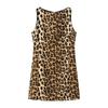 Vestido corto con estampado animal, cintura alta, sin mangas y estilo callejero para mujeres europeas y americanas de 2024.