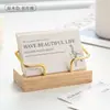Escritorio de Madera Maciza de Nogal Negro Soporte de Exhibición de Tarjetas de Presentación de Gama Alta Portatarjetas de Escritorio Creativo