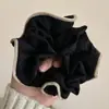 Scrunchie Minimalista Coreano Estilo Preguiçoso Camada Dupla Cor Sólida Borda Franzida, Elástico de Cabelo Elegante, Elástico Durável
