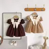 Vestido estilo Academia Coreana para Meninas Pequenas, Moda Fashionável Retro de Princesa para Bebês para Primavera e Outono