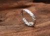 Anillo de plata de ley S925 al por mayor, joyería retro de plata tailandesa, anillo abierto simple tejido para mujer, anillo pequeño fresco