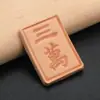 Llavero de Cuero para Mahjong Simple Hecho a Mano de Piel de Vaca Colgante de Llave de Mahjong Cuero Creativo