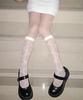 Meias para Panturrilha Estilo Ballet Mary Jane com Laço de Renda Branca Meia de Verão Ultra-Fina Meio da Panturrilha Felpuda Jk Socks