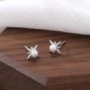Pendientes de perlas naturales de agua dulce Bamang Star de plata de ley S925, pequeños y exquisitos, joyería sencilla de moda para mujer al por mayor.