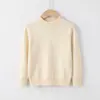 2026 Nuevo Suéter Suave de Punto de Color Sólido de Cuello Alto Corto Otoño e Invierno Europeo y Americano para Niños y Niñas, Ropa Interior de Punto