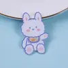 Broche de Coelho Acrílico Desenho Animado Coreano Ins Pino de Bolsa para Menina Patch Pequeno Acessório Estojo de Lápis Estilo Ins
