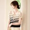 Tienda de Descuento de Marca Venta de Liquidación Camiseta de Manga Corta de Seda Helada de Verano Tops de Moda para Mujer Blusa de Punto