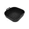Bandeja de Silicone para Air Fryer FDA Grau Alimentício Resistente a Altas Temperaturas Tigela de Assar com Duas Alças Forno de Micro-ondas Atacado Transfronteiriço