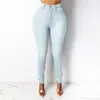 Jeans para mujer de Amazon WISH AliExpress, estilo europeo y americano, de cintura alta, tipo lápiz