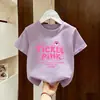 2026 Nueva Camiseta de Verano de Manga Corta para Niñas, Algodón, Top Elegante