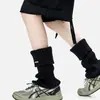 Polainas de punto blancas para mujer, calcetines térmicos y de calefacción de invierno, botas de nieve, calcetines para pantorrilla de otoño e invierno, transfronterizo