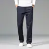 Pantalones Casuales de Otoño e Invierno para Hombre de Cintura Alta Rectos Antiarrugas Elásticos Pantalones Elásticos de Primavera y Otoño Pantalones Gruesos de Punto
