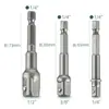 Varilla de Extensión Redonda con Vástago Hexagonal de 4 Piezas, Varilla de Extensión de Broca de 1/4, 60 mm, 100 mm, 150 mm, 300 mm, Varilla de Extensión de Cambio Rápido