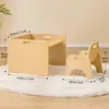 Nuevo Juego de Mesa y Silla de Destete Montessori Muebles Infantiles Taburete Escalón Ajustable para Niños Pequeños Mesa de Comedor de Madera para Bebé