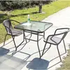 Mesa y sillas de exterior con sombrilla, combinación de mesa y sillas de jardín al aire libre para patio, conjunto de tres piezas, mesa plegable para balcón, ocio al aire libre y hogar
