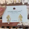 Pendientes Exquisitos y Compactos de Concha con Circonitas Microincrustadas para Mujer, Simples y de Moda, Pendientes de Diseño Moderno, Pendientes Versátiles