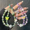 Cadena de Teléfono Móvil Corazón de Pedrería de Gama Alta Colgante de Muñeca de Moda para Mujer Llavero Corto Colgante de Cristal para Bolso
