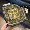 Pañuelo de Seda 70 Cuadrado Moda Coreana de Alta Gama Versátil Profesional Seda Sintética Pequeño Pañuelo de Cuello Estampado Retro Pañuelo de Seda para Mujer