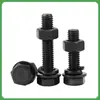 Juego de Tornillo Hexagonal Exterior de Alta Resistencia Grado 8.8 y Tuerca, Varilla de Tornillo Extendida, Tuerca, Combinación de Arandela Plana y de Resorte, Tuerca y Tornillo