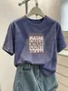 Camiseta de algodón puro para mujer, cuello redondo, manga corta, nueva moda 2026, casual, elegante, rejuvenecedora, color café, para verano