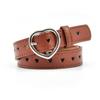 Cinturón hueco para mujer, hebilla de amor, sencillo, combinable con todo, moda, personalidad, celebridades de Internet, mismo estilo, cinturón de jeans, estilo ins para mujer
