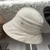 Nuevo Sombrero de Pescador Plegable Transpirable de Algodón y Lino para Mujer, Sombrero de Cubo Versátil para el Sol para Exteriores, Adelgazante para la Cara