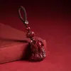 Mineral Cru Cinábrio Areia Dourada Roxa Alto Teor Pixiu Flor Fantasma da Montanha Chaveiro Pingente Atacado Dropshipping