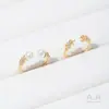 Retenção de Cor Forte Anel de Dedo Aberto com Contas Preenchidas com Ouro 14K Formato Especial Moda Luxo Acessível Anel Aberto Suporte para Anel de Pérola Adesivo Artesanal DIY