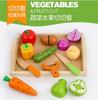 Cocina de Juguete de Madera para Niños Pequeños Niños y Niñas Set de Frutas y Verduras Simulación Magnética Verdura y Fruta Cortar Música