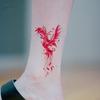 Pegatina de Tatuaje de Fénix de Fuego Explosivo Impermeable Larga Duración Pequeña Fresca Estilo Ins Clavícula Tobillo Pegatina de Tatuaje