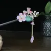 Horquilla de Madera con Borla Antigua de Ébano de Alta Calidad Nueva China Cheongsam Simple Elegante Disco para el Cabello Accesorios para el Cabello