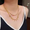 Puzuo Douyin Sala de Live Mais Vendido Ouro Areia Sete Cores Super Brilho Rosto Gravado Contas Disco Pulseira Colar Verão Dopamina Mulher