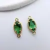 Colgante Doble de Cobre Chapado en Oro Conserva Color con Colgante Ovalado de Circonita Accesorios para Pendientes Collar Pulsera Pasador de Pelo Materiales para Accesorios del Cabello