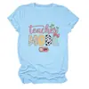 Modo Profesor Desactivado Amazon Ebay Sitio Independiente Camiseta de Manga Corta con Cuello Redondo para Mujer, Moderna y Versátil