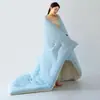 Manta termorreguladora Deep Sleep Planet, manta pequena azul, hipoalergênica e respirável, espessa para aquecimento no outono e inverno, adequada para dormitórios estudantis, enchimento de manta para todas as estações