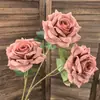 Flor Artificial de Dos Colores con Recubrimiento de Diamante Dulce Rosa, Serigrafiada, Flor de Boda, Decoración Elegante para el Hogar