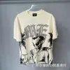 Marca Americana da Moda Tops de Verão para Casal Estampado com Strass Emoção Mista Camiseta de Manga Curta Ins