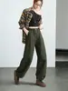 Ropa auténtica de marca para mujer 2026 otoño cintura alta uso bidireccional pantalones curvos pantalones cargo rectos de pierna ancha pantalones casuales para mujer