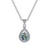 Collar de Plata de Ley 925 de Venta Caliente Transfronteriza para Mujer con Piedra Preciosa de Moissanita Colorida de 1 Quilate Joyería Simulada de Gama Alta al por Mayor