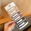 Nuevo pasador cuadrado mate 2025 para mujer, pasador simple para lavarse la cara y maquillaje, pinza versátil de color café para flequillo, accesorio para el cabello de pinza lateral