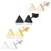 Brincos de aço inoxidável transfronteiriços brincos de triângulo personalidade Europa e Estados Unidos simples 4mm 6mm 8mm Amazon AliExpress