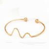 Pulsera ECG de personalidad europea y americana, pulsera simple de moda con latido del corazón, pulsera de rayo versátil, entrega de una pieza para mujer