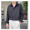 Camisa Blanca de Lujo Ligero con Botones a Presión, Sin Planchar, Cuello Windsor, Elástica, Moda Casual de Negocios, Color Sólido, Camiseta Base para Hombre