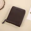 Carteira Masculina Curta Transfronteiriça Horizontal Multi-Compartimentos para Cartão Porta-Moedas com Zíper Porta-Documentos Multifuncional Fabricante Estoque Pronto